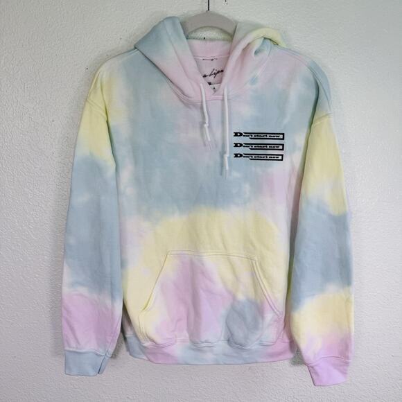 Dua Lipa Hoodie Women Small Tie Dye Dont Start Now Merch Pastel Pullover Sweater - Picture 1 of 9